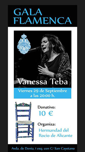 Vanessa Teba Cartel Flamenco Gala Flamenca Hermandad del Rocio de Alicante